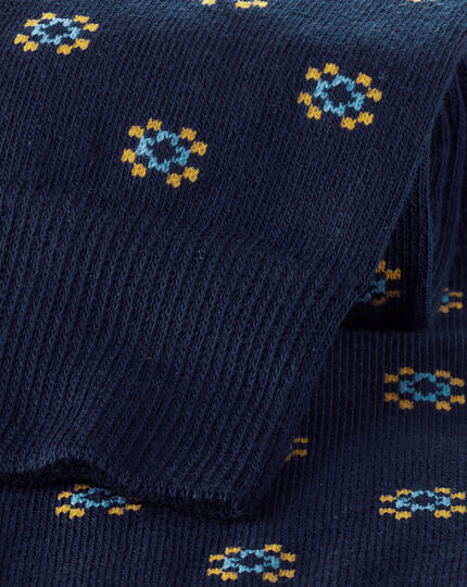 Socken mit geometrischem Muster - Französisches Blau
