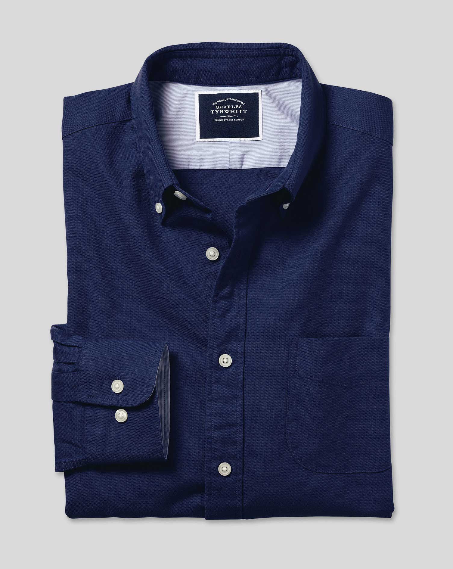 Button-Down Collar Washed Oxford Shirt 