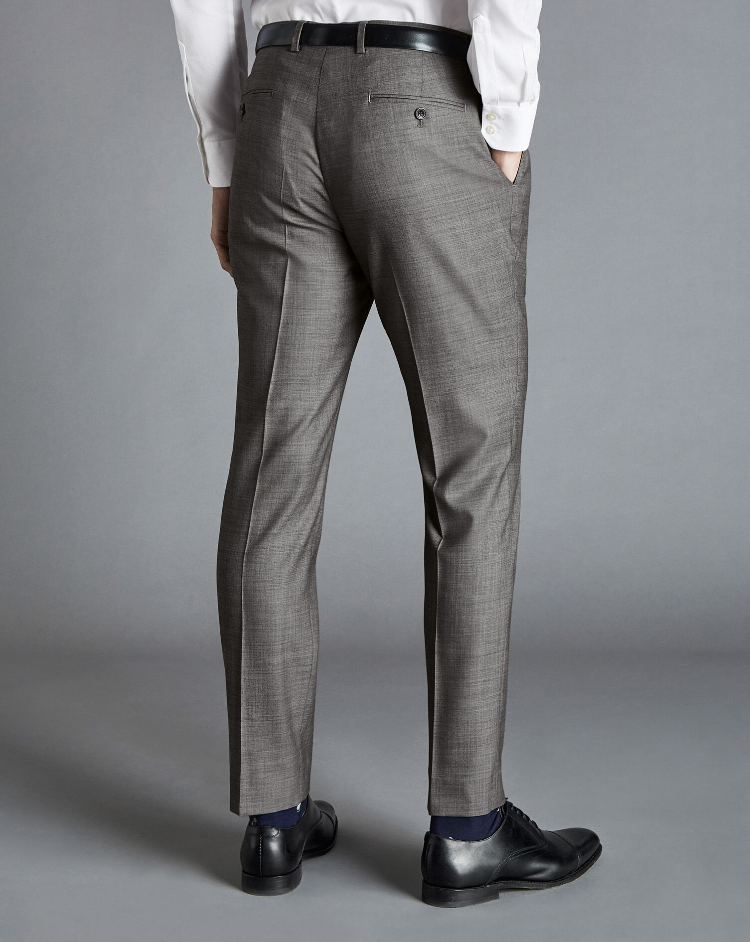 Sharkskin Suit Trousers - Light Grey 