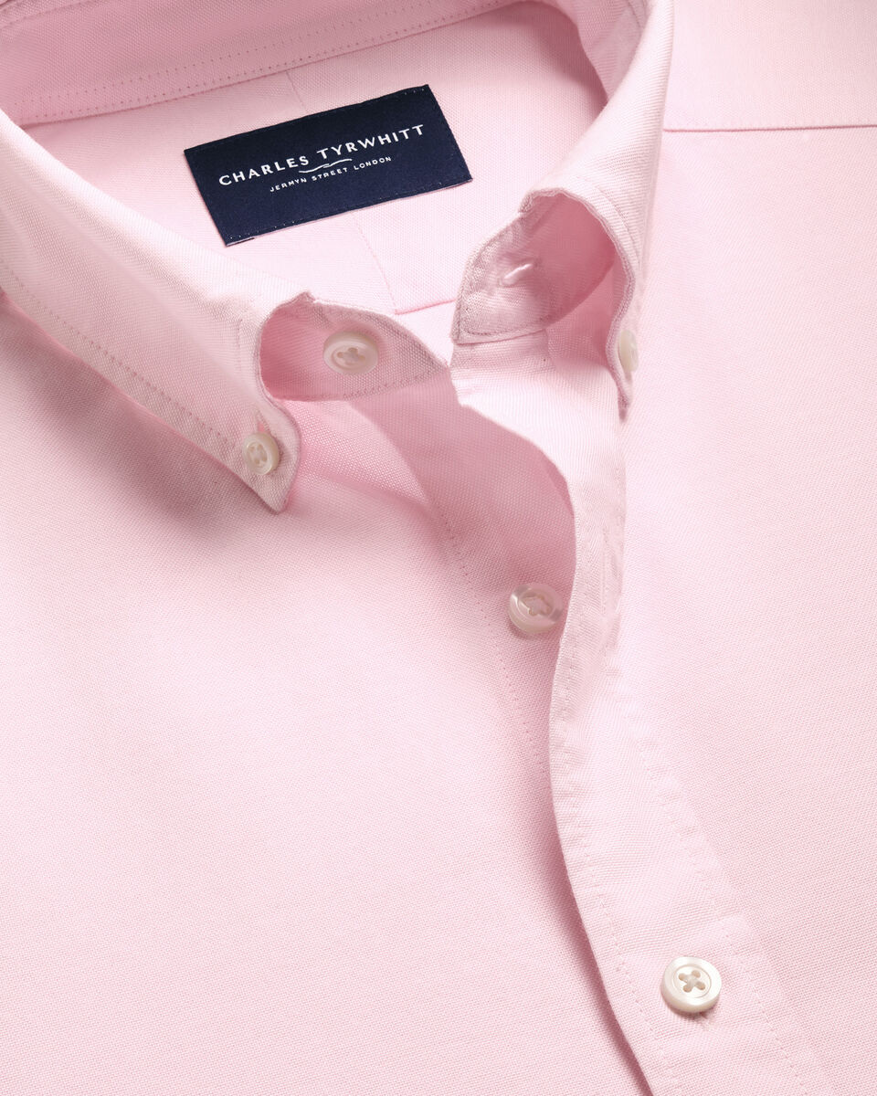 Button-Down Stretch Washed Oxford Shirt - Light Pink