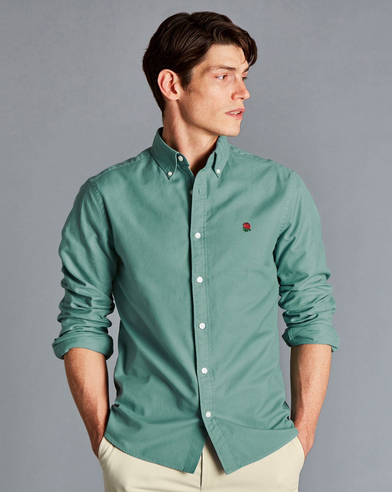 England Rugby Button-Down Collar Washed 