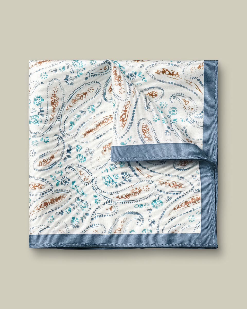 Einstecktuch aus Seide mit Paisleymuster - Elfenbeinfarben