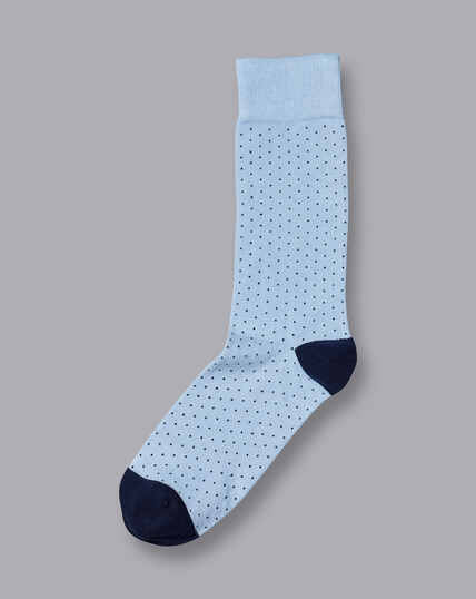 Socken mit Micro-Strichmuster - Himmelblau