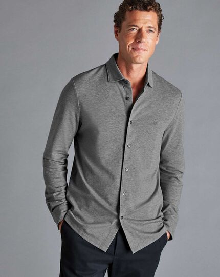 Pique Jersey Shirt - Grey