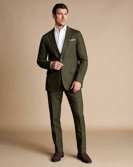 Linen Suit - Olive Green