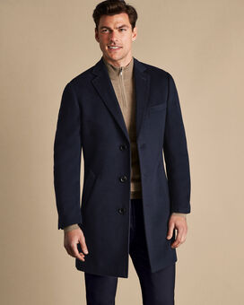 Mantel aus Wolle - Marineblau