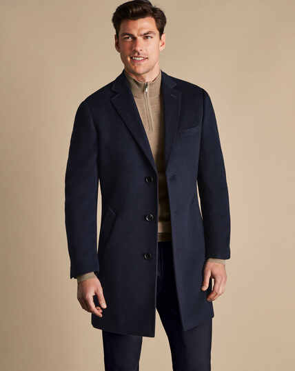 Mantel aus Wolle - Marineblau