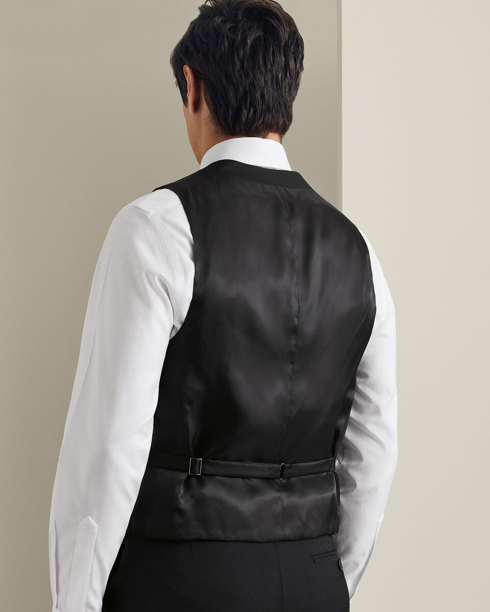 Gilet In Twill Elasticizzato Naturale - Nero