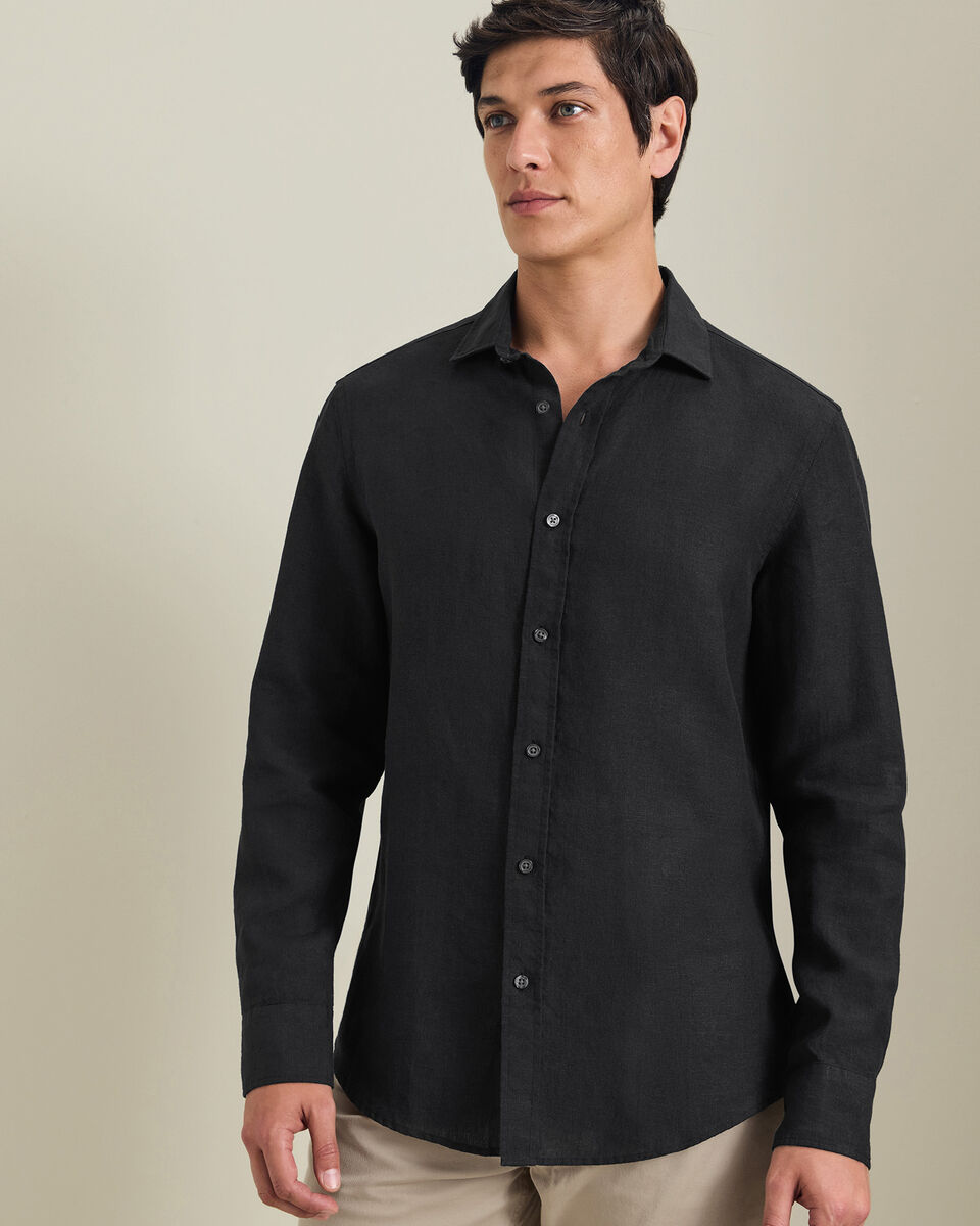 Chemise en pur lin &ndash; Noir
