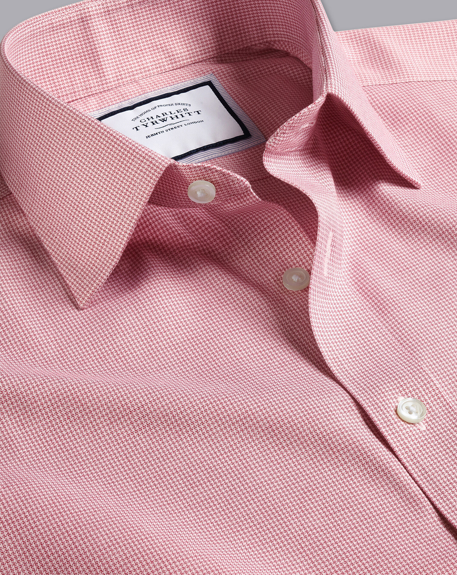 Non-Iron Twill Micro Check Shirt - Red 