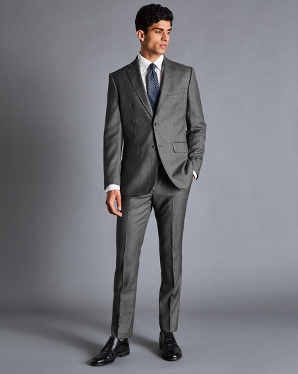 Italian Luxury Textured Suit - Light Grey