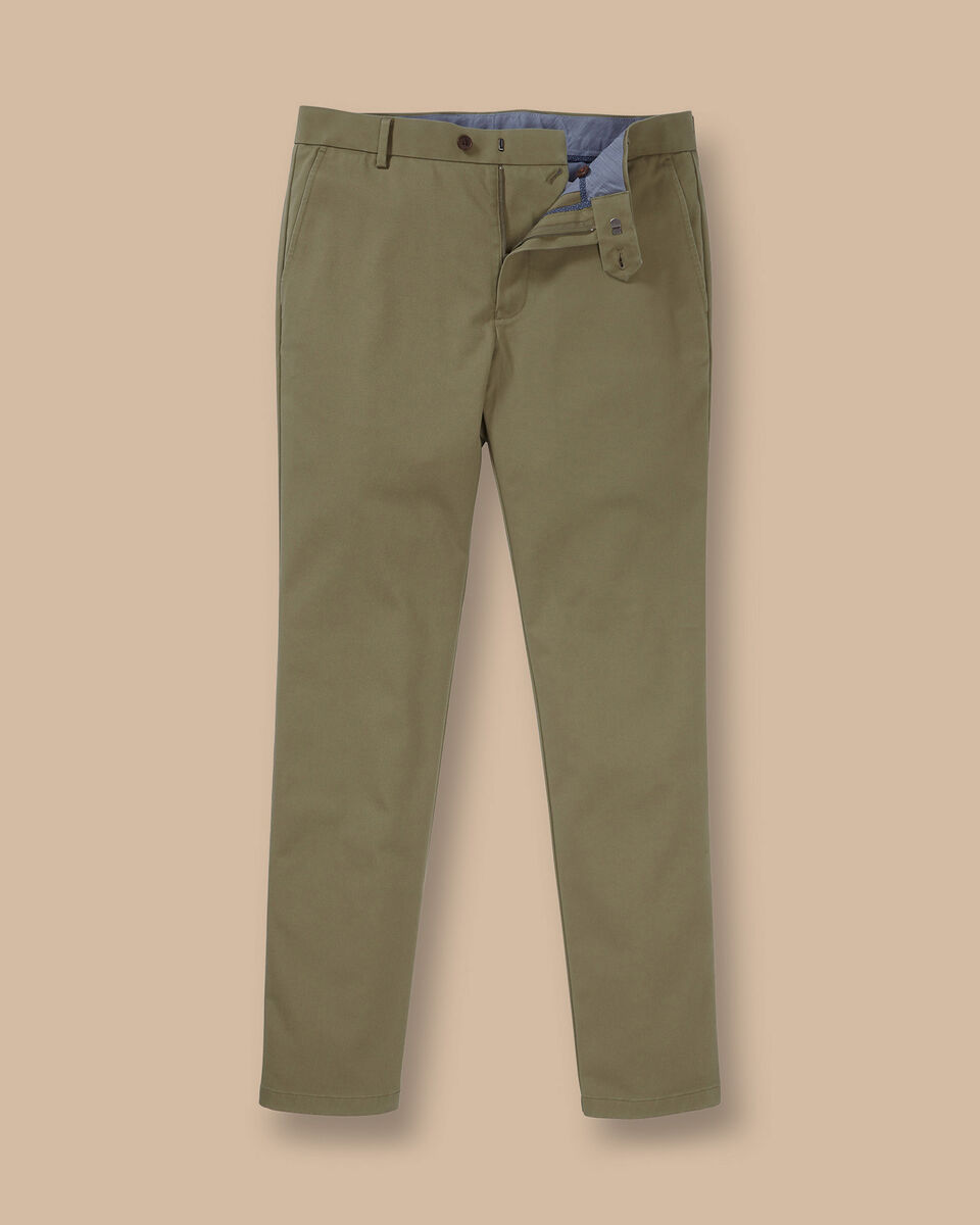 Ultimate Non-Iron Chinos - Olive Green | Charles Tyrwhitt