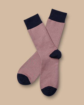 Micro Check Socks  - Light Pink