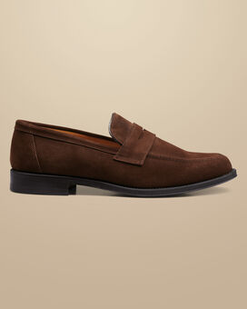 Suede Saddle Loafer - Chocolate Brown