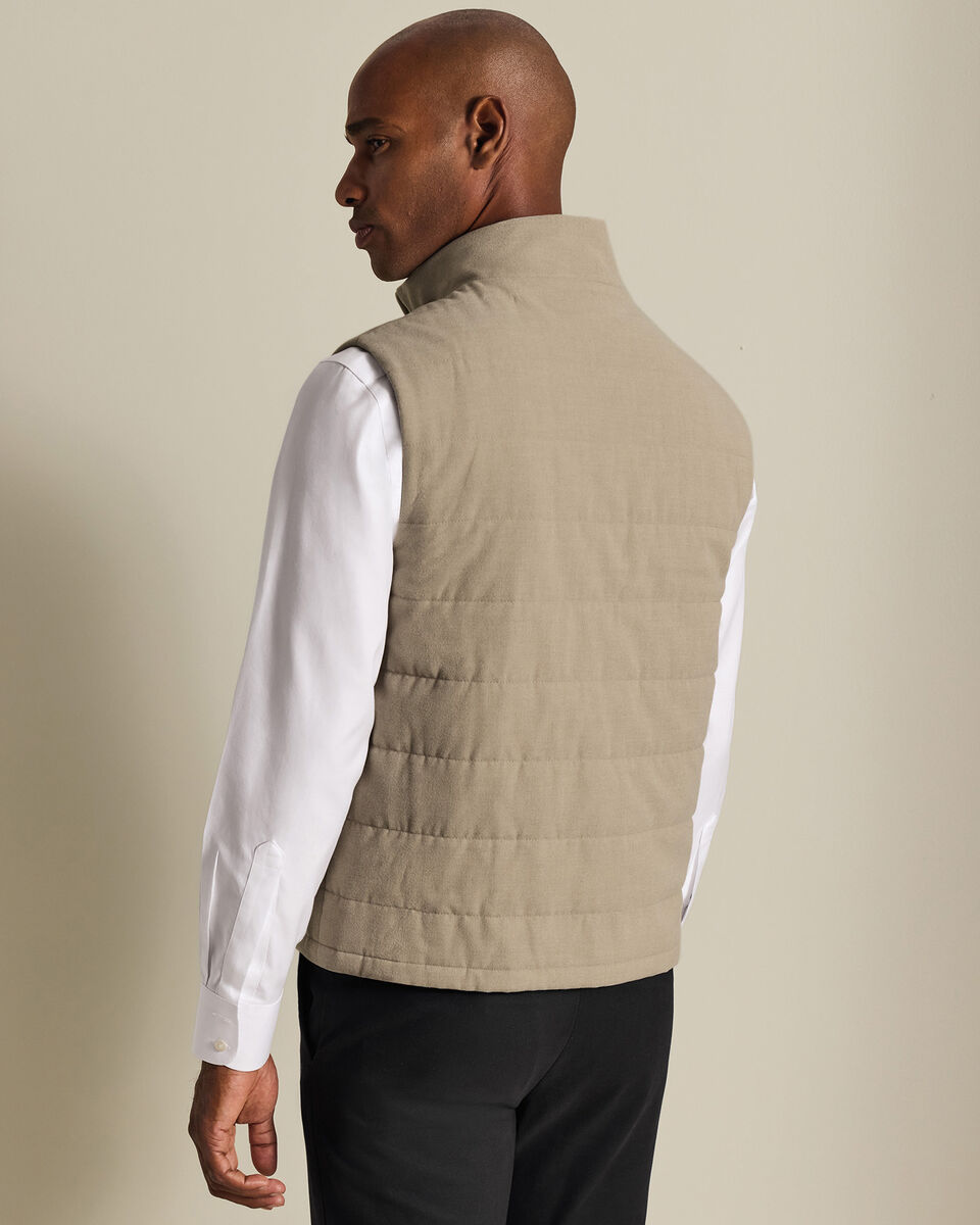 Steppweste aus Flanell&nbsp;- Taupe