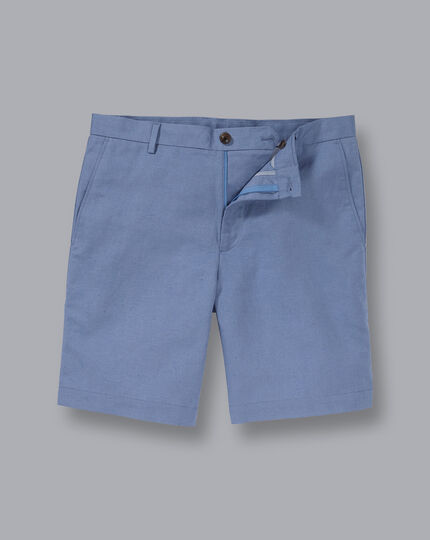 Shorts aus Baumwolle und Leinen - Kornblumenblau