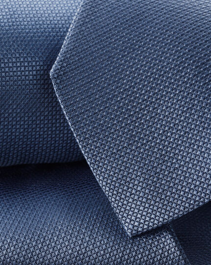 Stain Resistant Silk Tie - Steel Blue