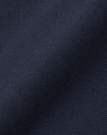 Button-Down Collar Washed Oxford Plain Shirt - Navy Blue