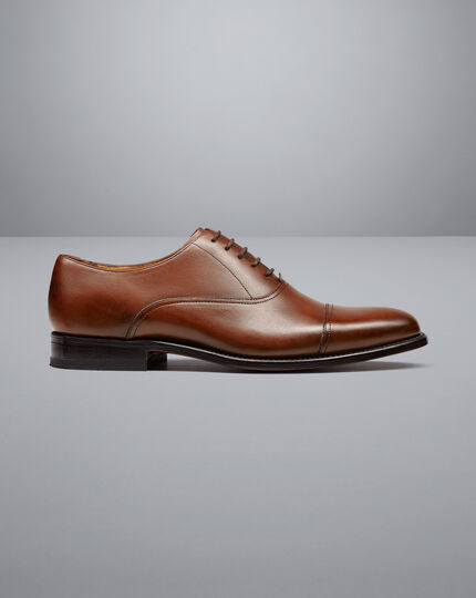 Leather Oxford Shoes - Dark Tan