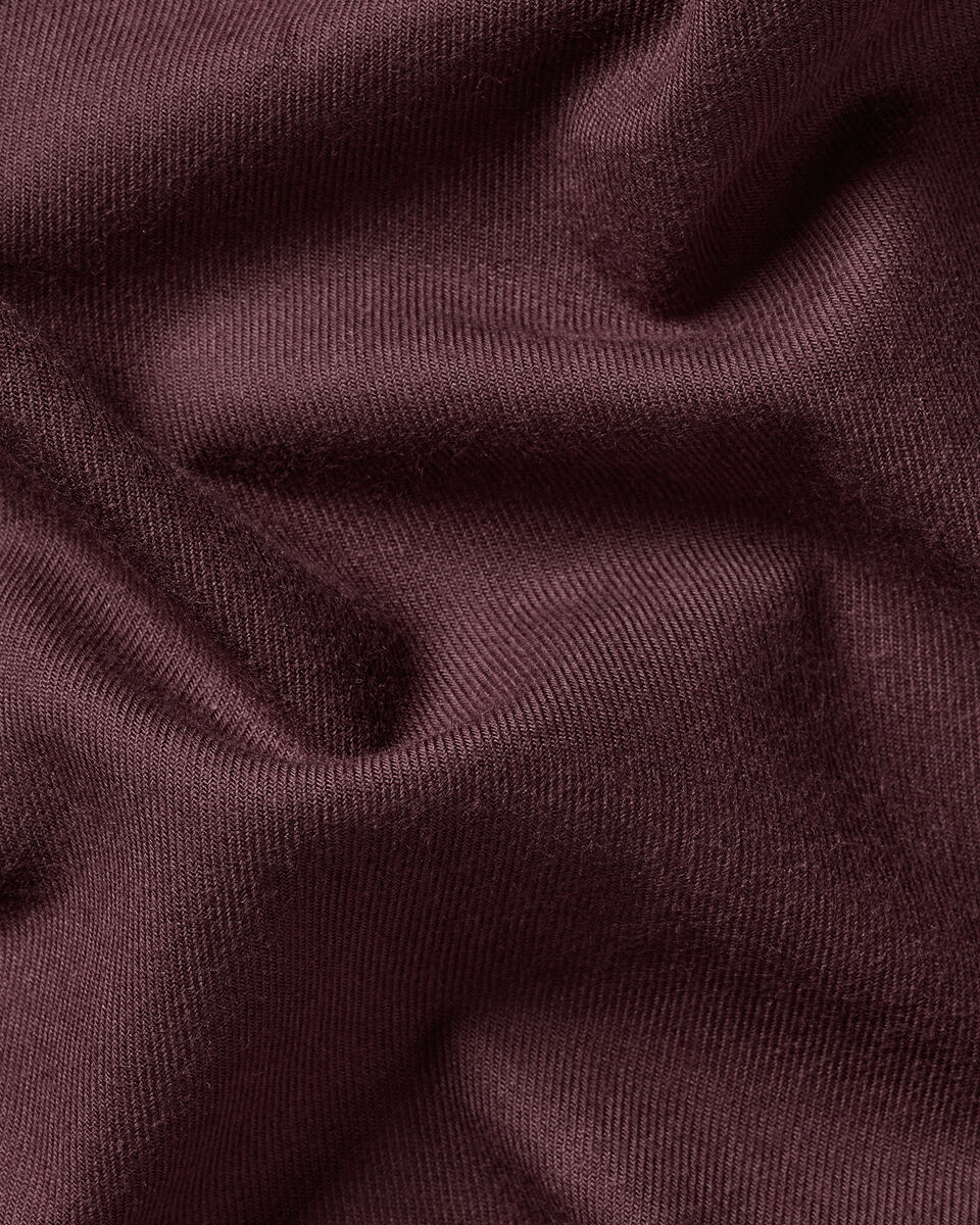Brushed Flannel Shirt - Burgundy