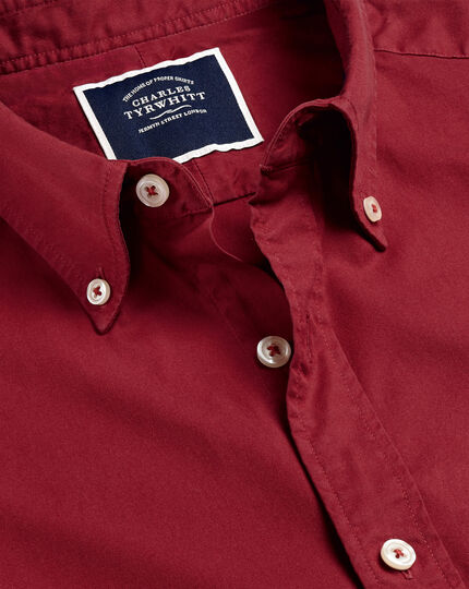 Washed Fine Twill Shirt - Red