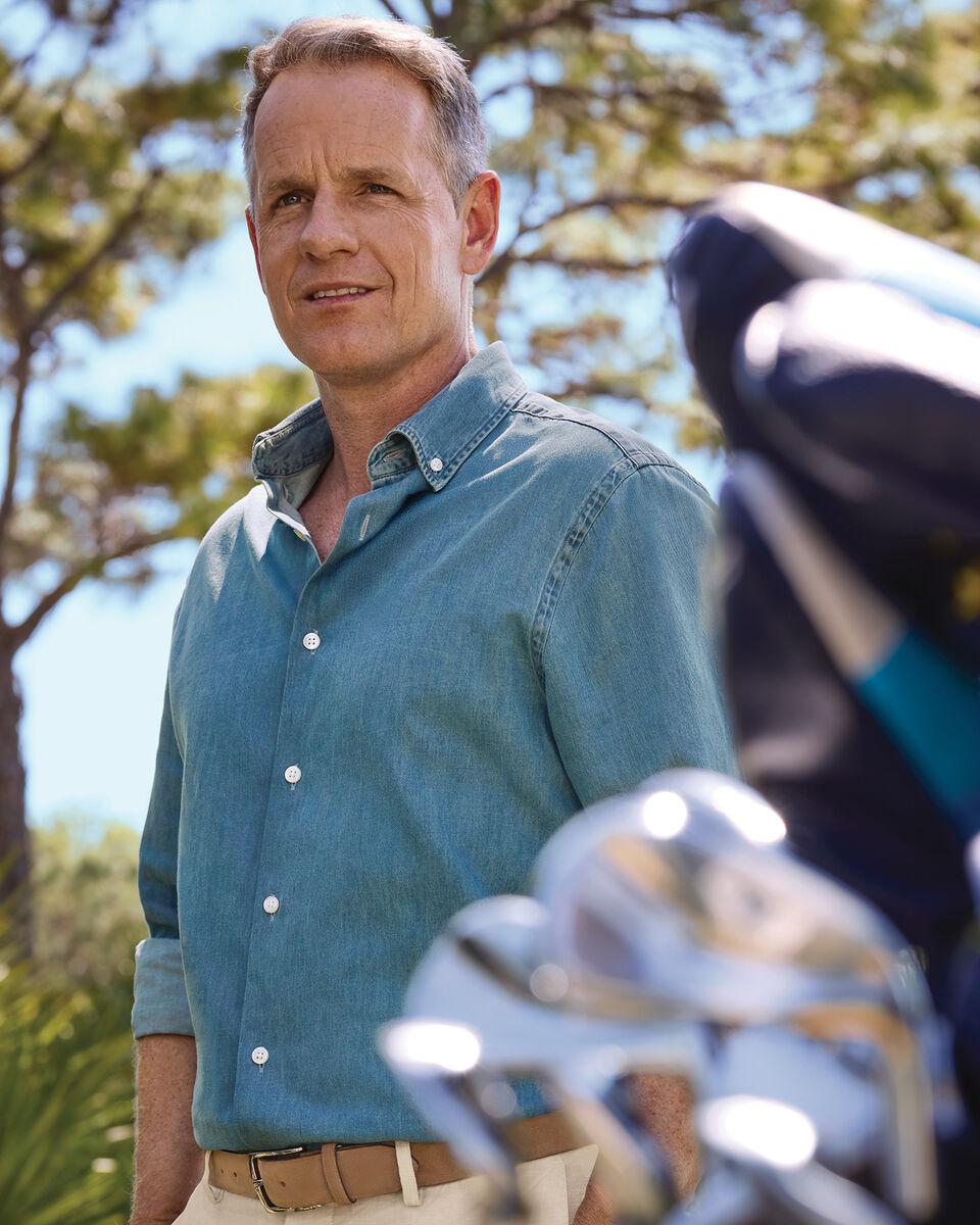 Chemise en denim - Bleu oc&eacute;an