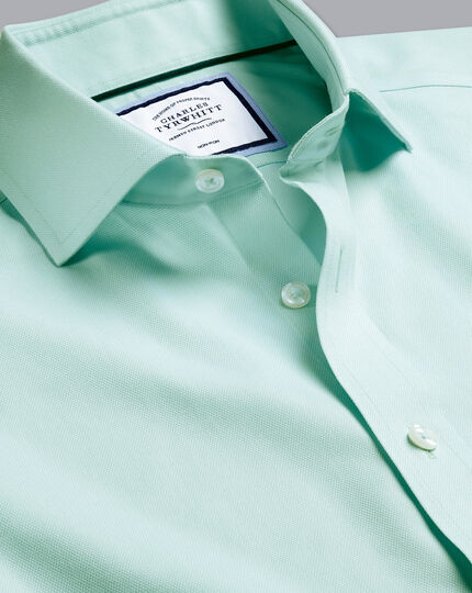 Spread Collar Non-Iron Regent Weave Shirt - Green