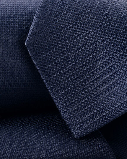 Stain Resistant Silk Tie - Navy