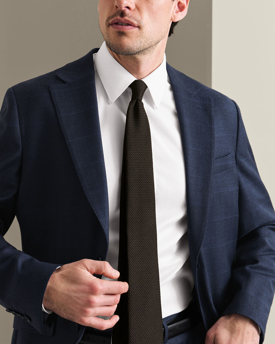 Windowpane Check Suit - Indigo Blue