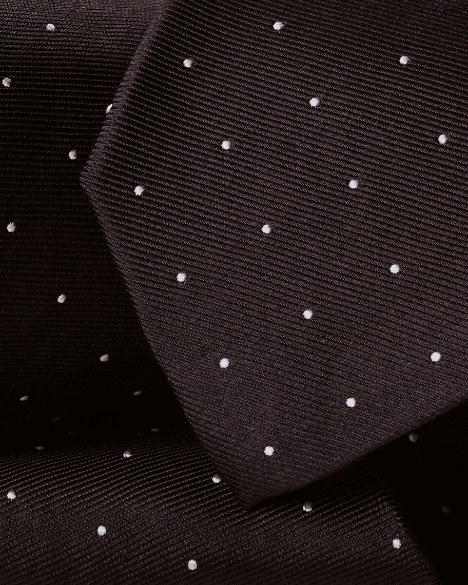Silk Spot Tie - Chocolate Brown