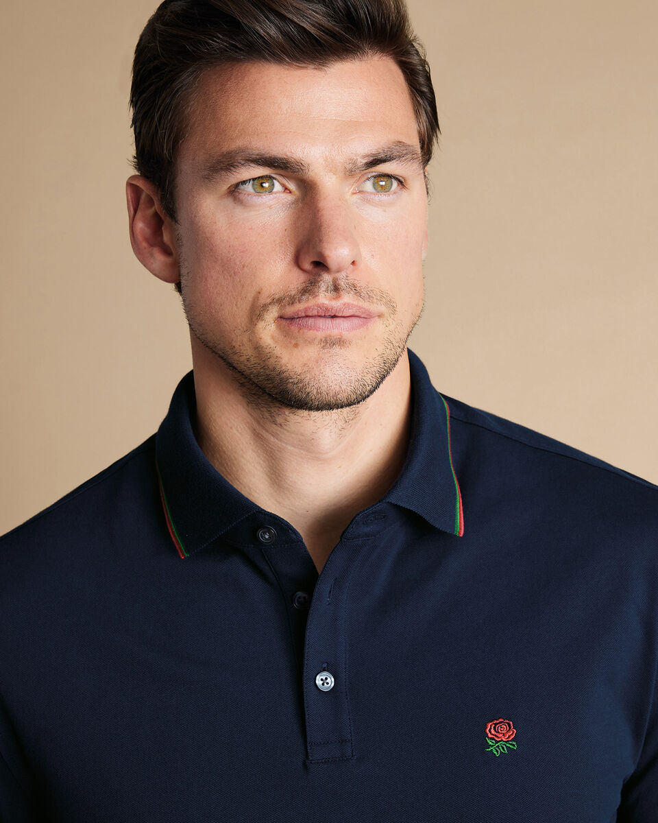 JRB Pique sleeveless polo - Navy main image 1