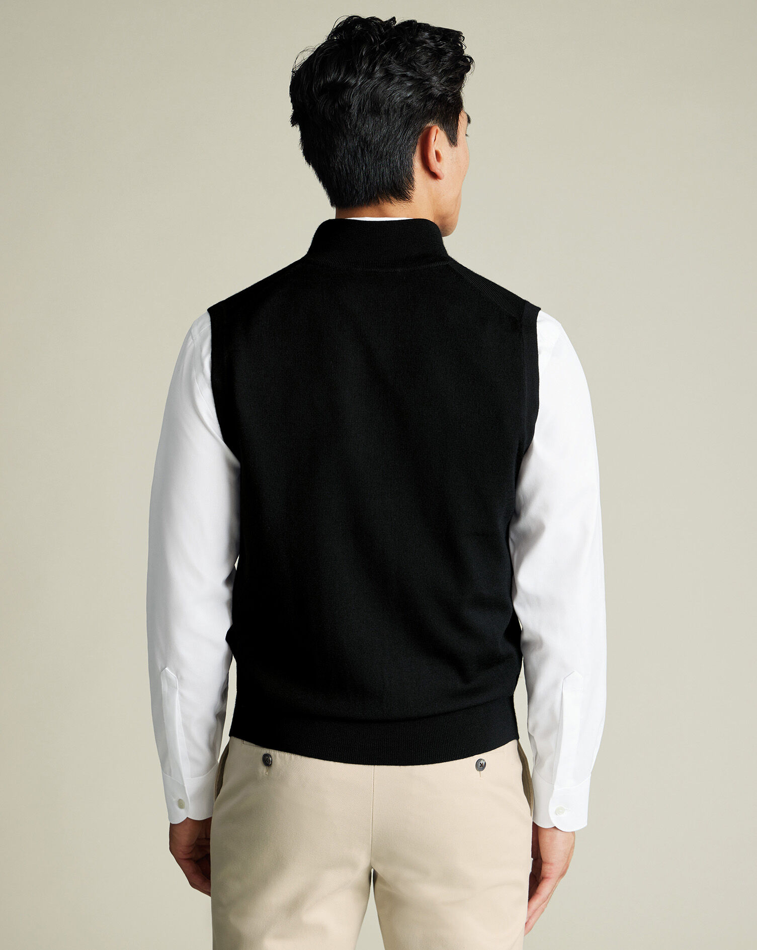 Pure Merino Zip Vest - Black | Charles Tyrwhitt US