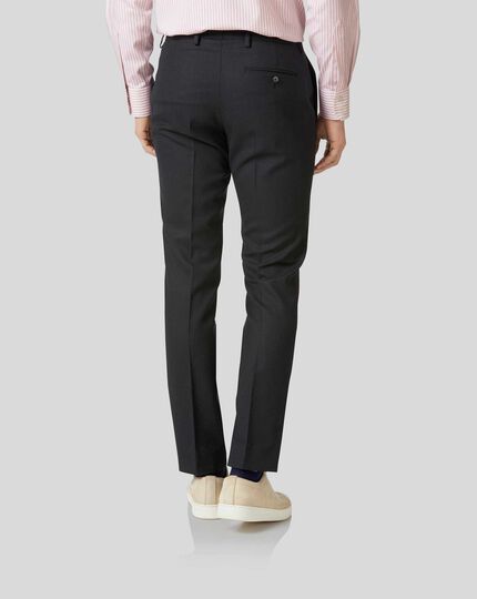 Birdseye Travel Suit Pants - Charcoal Grey