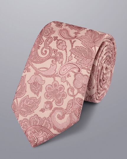 Paisley Silk Tie - Light Pink
