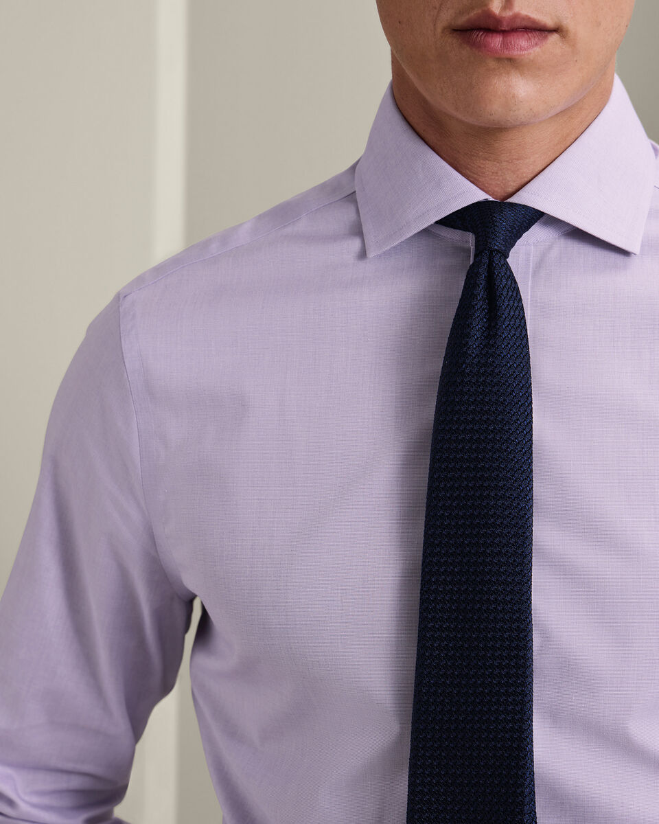 Non-Iron Stretch Poplin Shirt - Lilac Purple