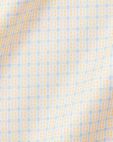Non-Iron Twill Double Check Shirt - Lemon Yellow