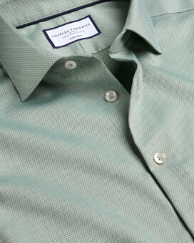 Non-Iron Stretch Texture Shirt  - Light Green