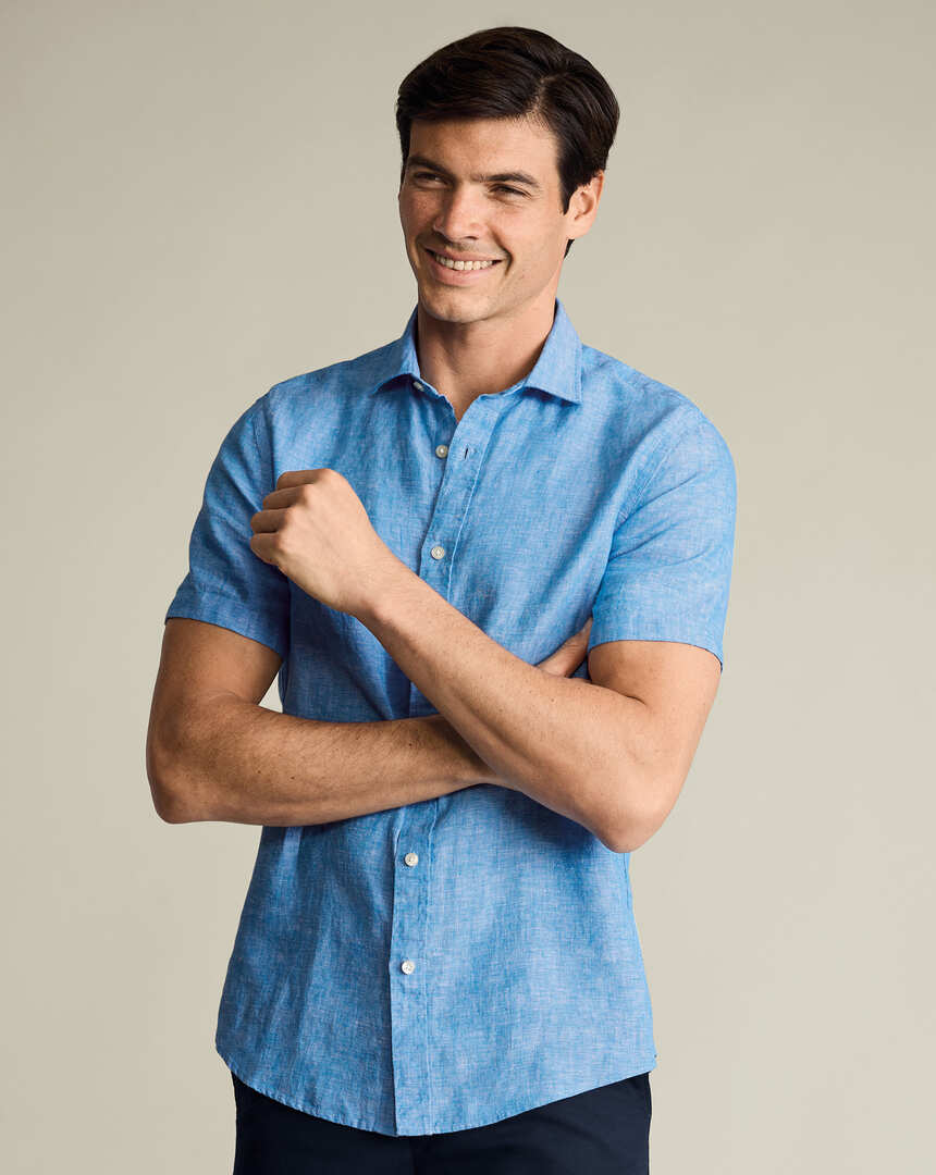 Men's Short sleeve Linen Shirts | Charles Tyrwhitt US Men's Short sleeve Linen Shirts | Charles Tyrwhitt US