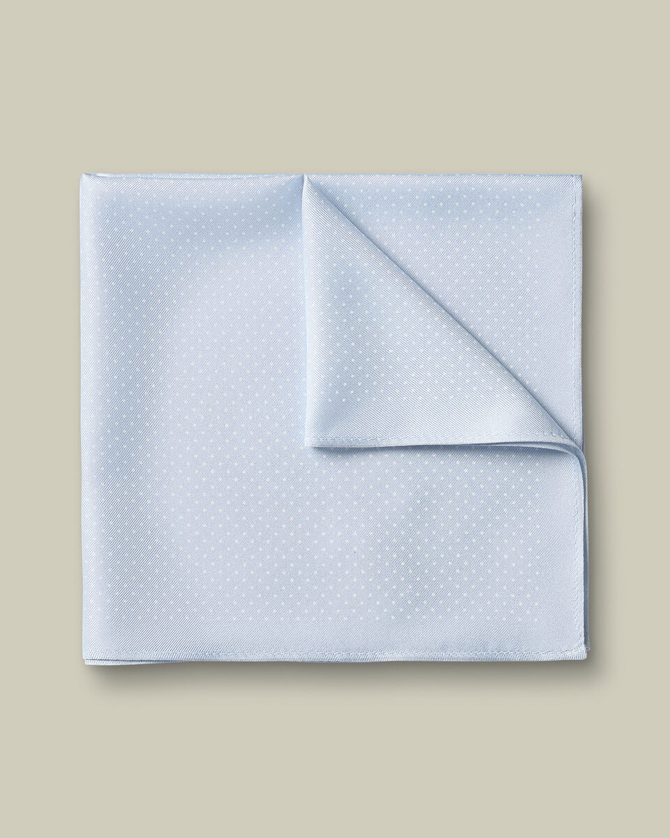 Silk Spot Pocket Square - Light Blue