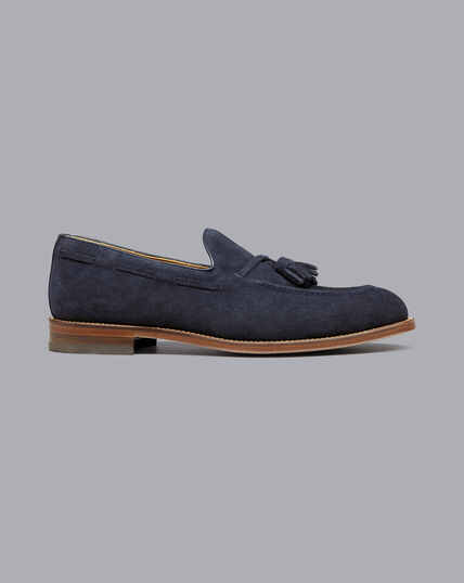 Suede Tassel Loafers - French Blue