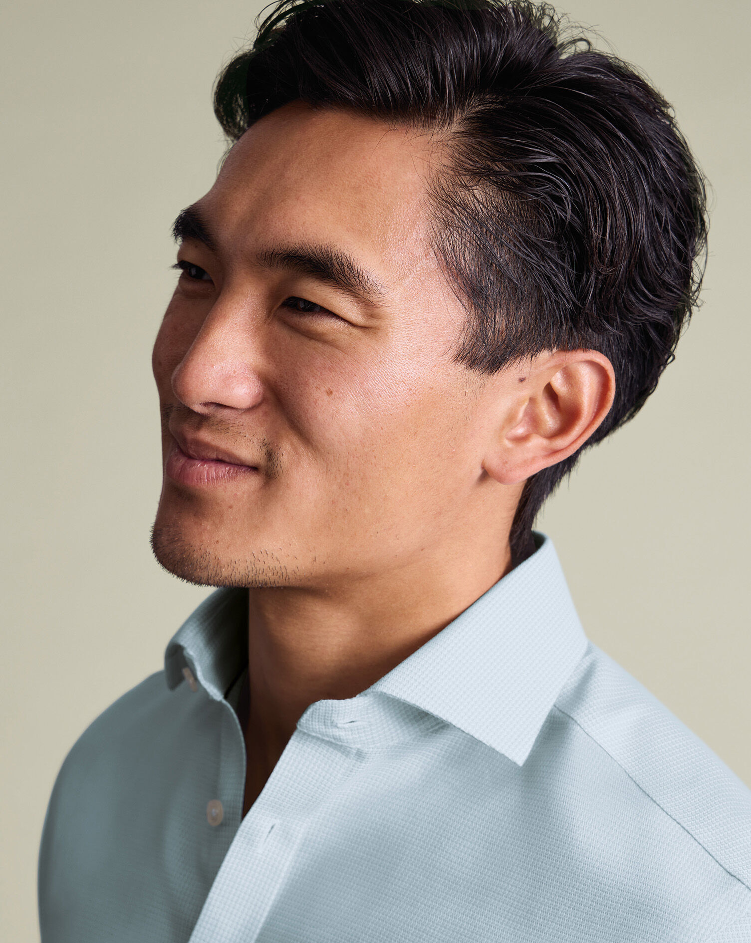 Non-Iron Stretch Burlington Weave Shirt - Aqua Green