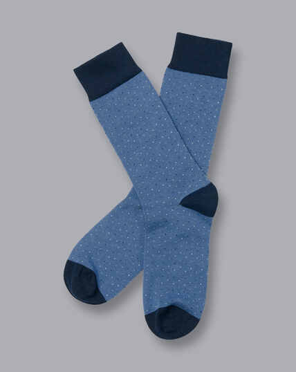 Socken mit Mikro-Streifen - Indigoblau