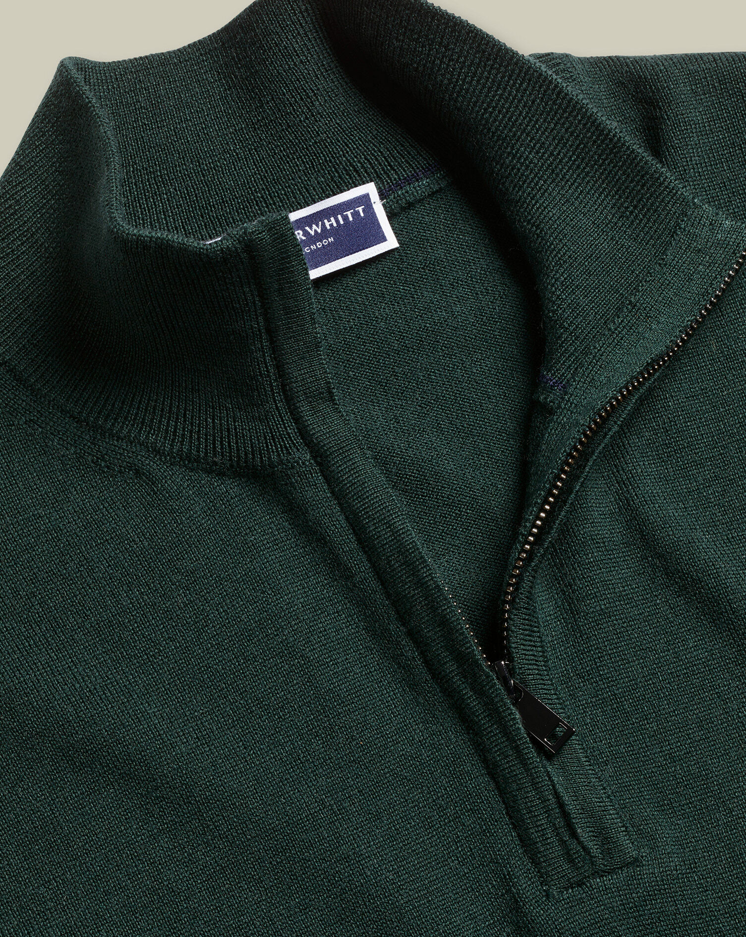 Merino Quarter Zip Sweater - Forest Green