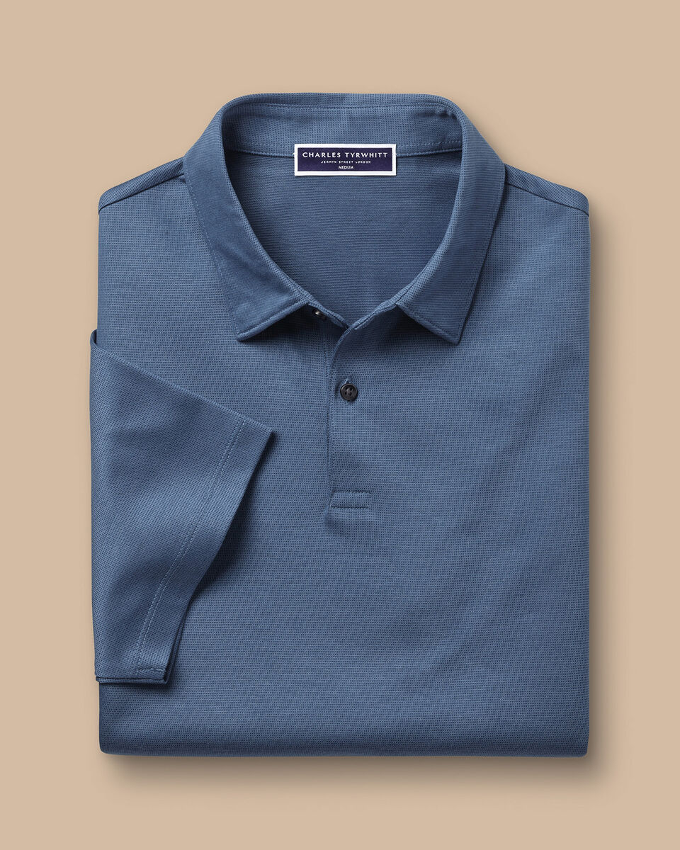 Polo en coton  Performance - Bleu acier