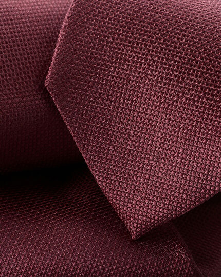 Stain Resistant Silk Tie - Burgundy Red