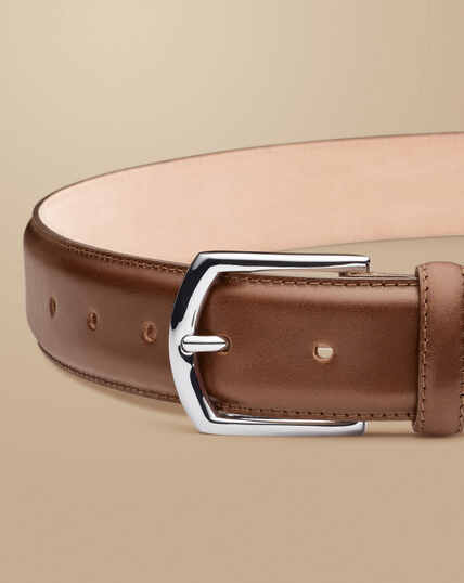 Made in England Leather Formal Belt - Tan
