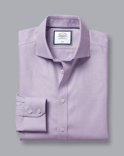 Cutaway Collar Non-Iron Richmond Weave Shirt - Mauve Purple