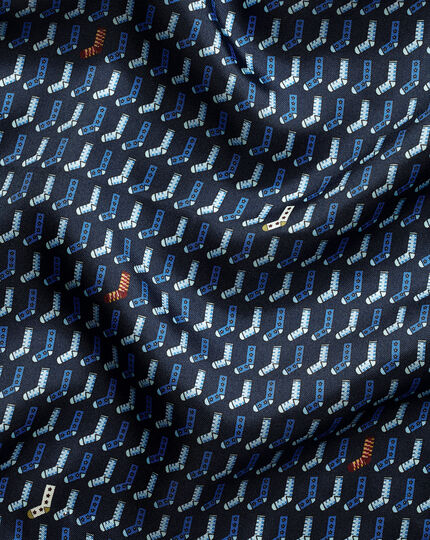 Einstecktuch mit unterschiedlichen Socken als Motiv - Marineblau