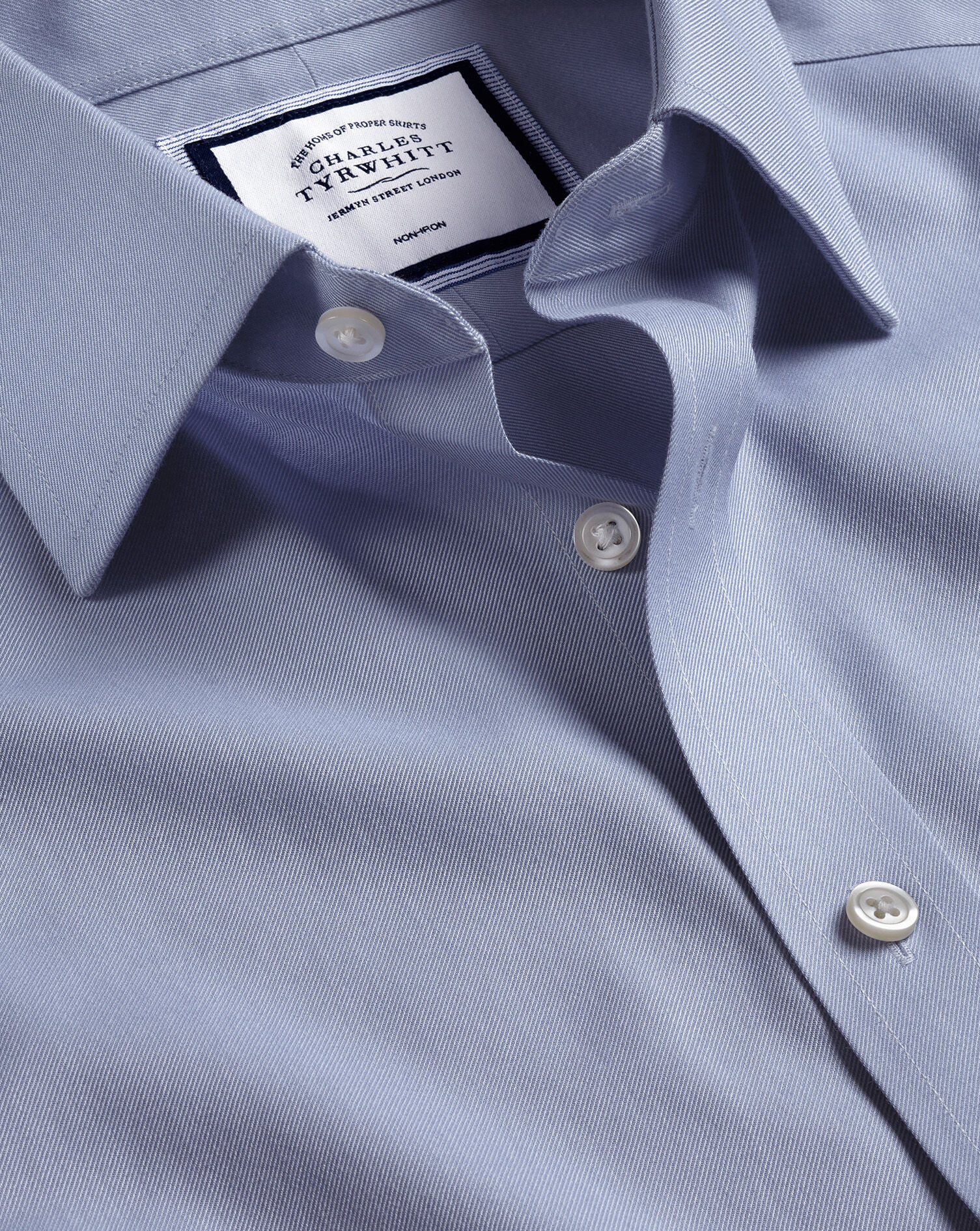 Charles Tyrwhitt Charles Tyrwhitt Blue Double-Cuff Work Shirt BN Slim Fit Size 16.5 