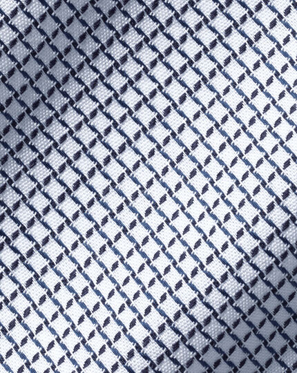 Bügelfreies Hemd aus strukturiertem Vierecks-Stretchgewebe - Marineblau